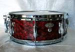 14"X5" 10ply Hi Gloss Ruby Red Pearl Snare Drum